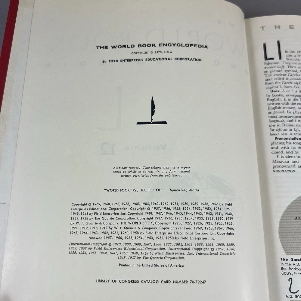 1970 The World Book Encyclopedia Volume 12 L Hardcover Vintage Book